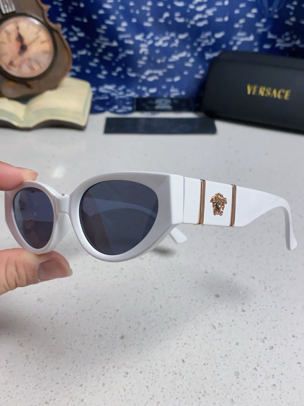 Versace Cat-Eye Blue Lens Sunglasses for Women - detail image 6