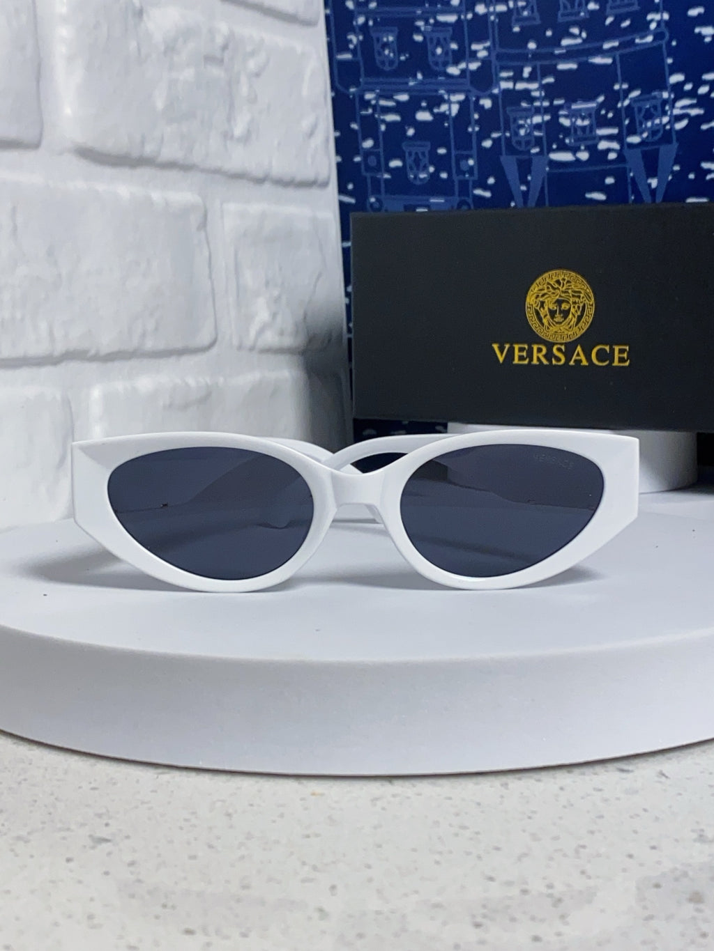 Versace Cat-Eye Blue Lens Sunglasses for Women - 432794 - detail image 2