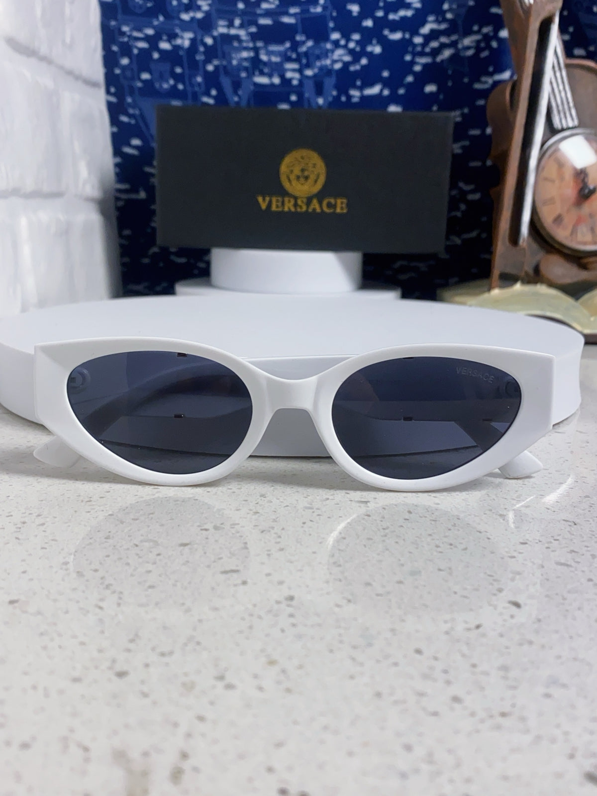 Versace Cat-Eye Blue Lens Sunglasses for Women - 432794 - detail image 9