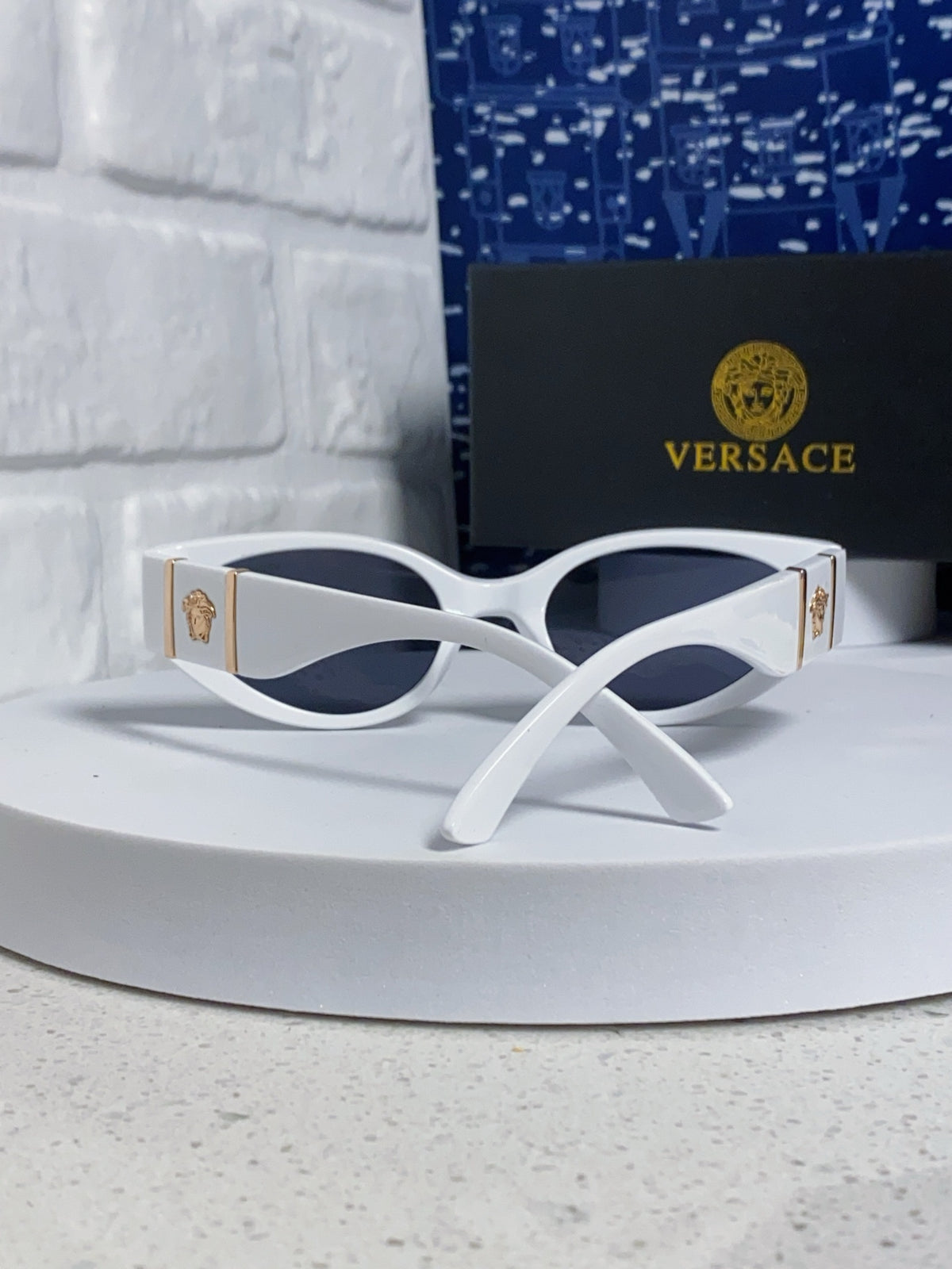 Versace Cat-Eye Blue Lens Sunglasses for Women - 432794 - detail image 3
