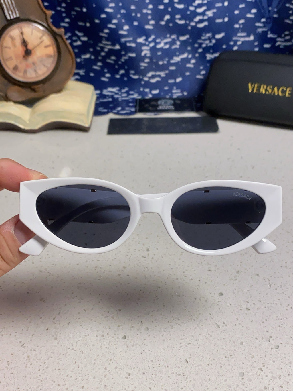 Versace Cat-Eye Blue Lens Sunglasses for Women - 358779 - detail image 4