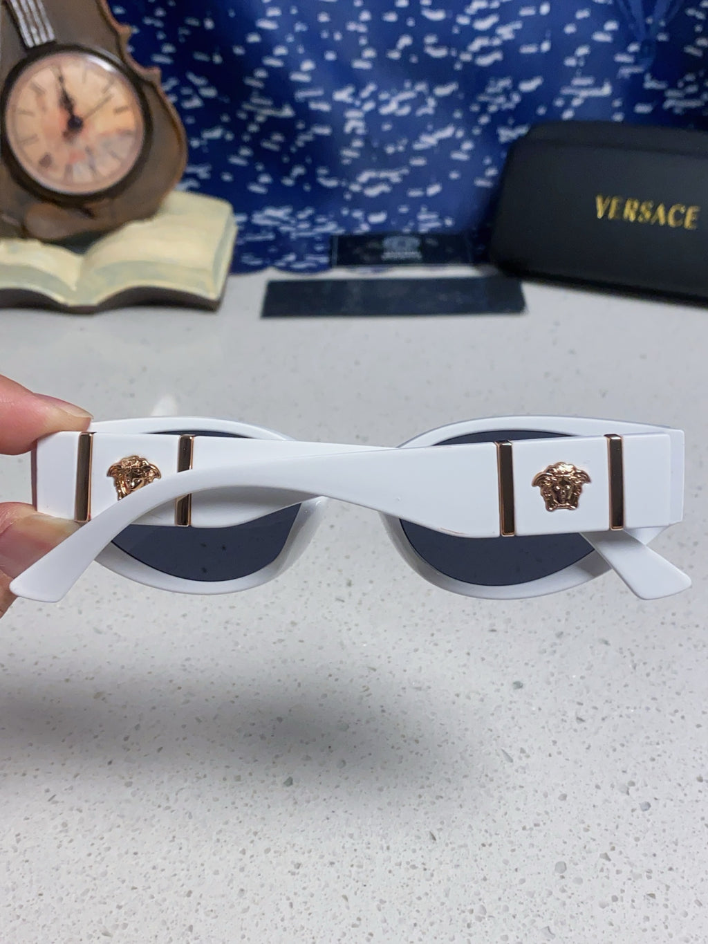 Versace Cat-Eye Blue Lens Sunglasses for Women - 358779 - detail image 5