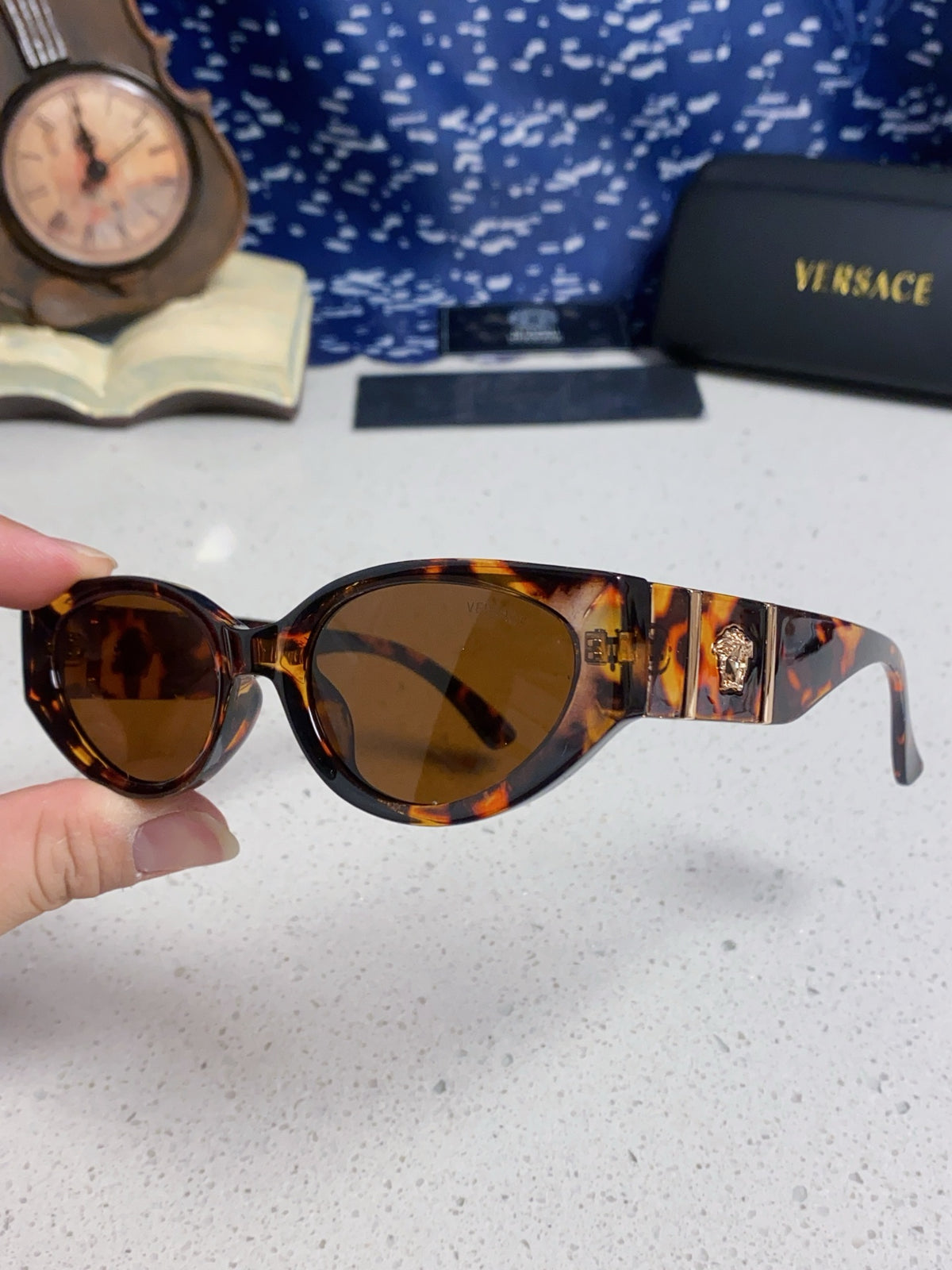 Versace Cat-Eye Brown Lens Sunglasses for Women - 432795 - detail image 6