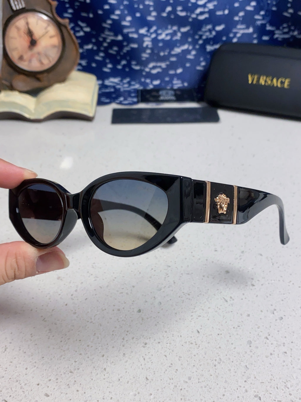 Versace Cat-Eye Silver Lens Sunglasses for Women - 358781 - detail image 6