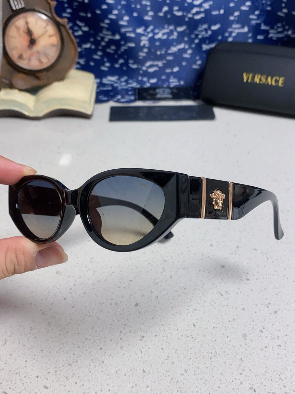 Versace Cat-Eye Silver Lens Sunglasses for Women - 358781 - detail image 6