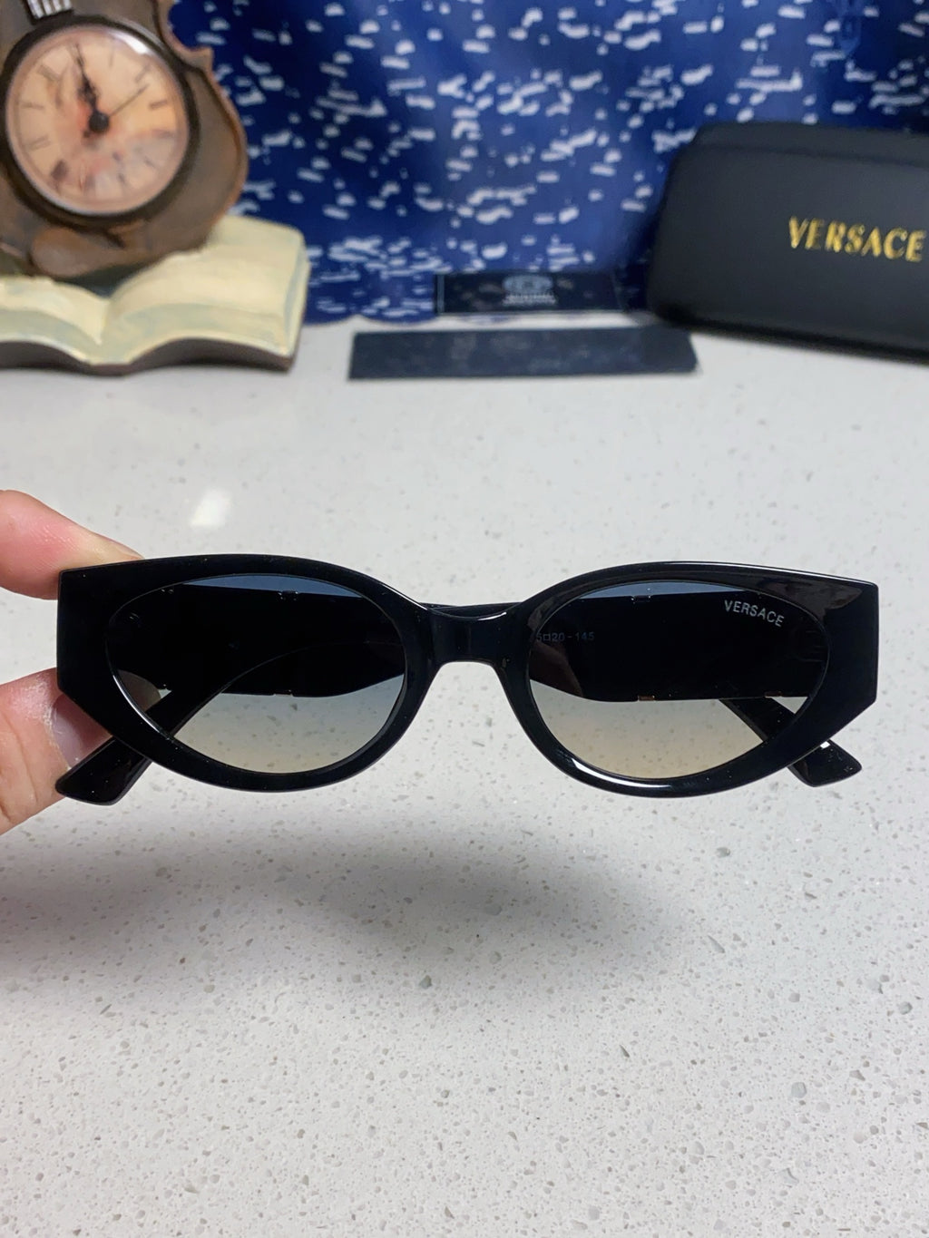Versace Cat-Eye Silver Lens Sunglasses for Women - detail image 4