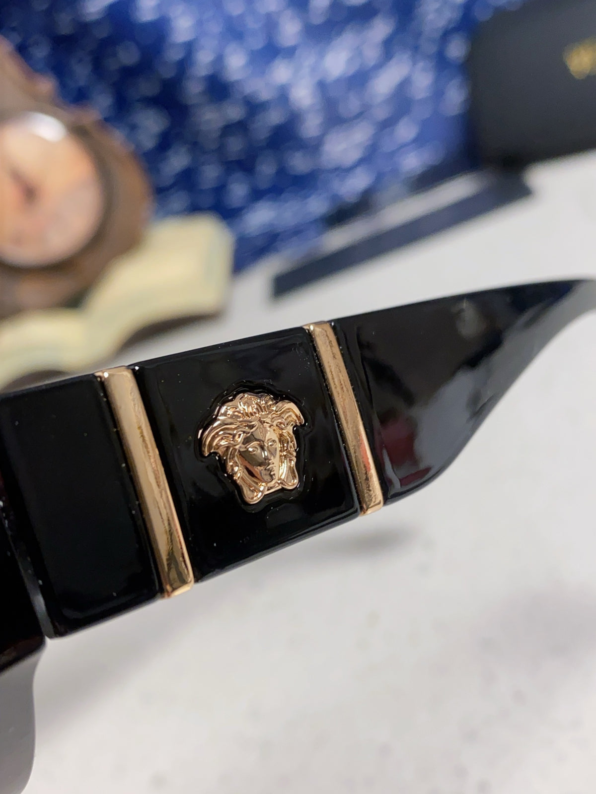 Versace Cat-Eye Gold Lens Sunglasses for Women - detail image 7