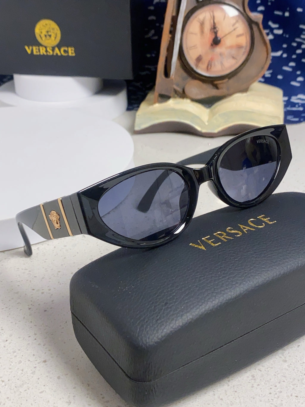 Versace Cat-Eye Gold Lens Sunglasses for Women - detail image 10