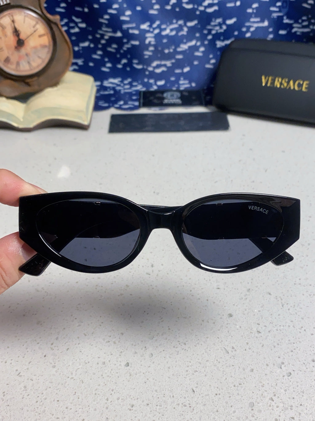 Versace Cat-Eye Gold Lens Sunglasses for Women - detail image 4