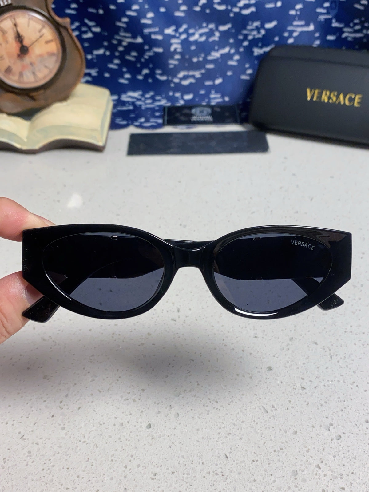 Versace Cat-Eye Gold Lens Sunglasses for Women - detail image 4