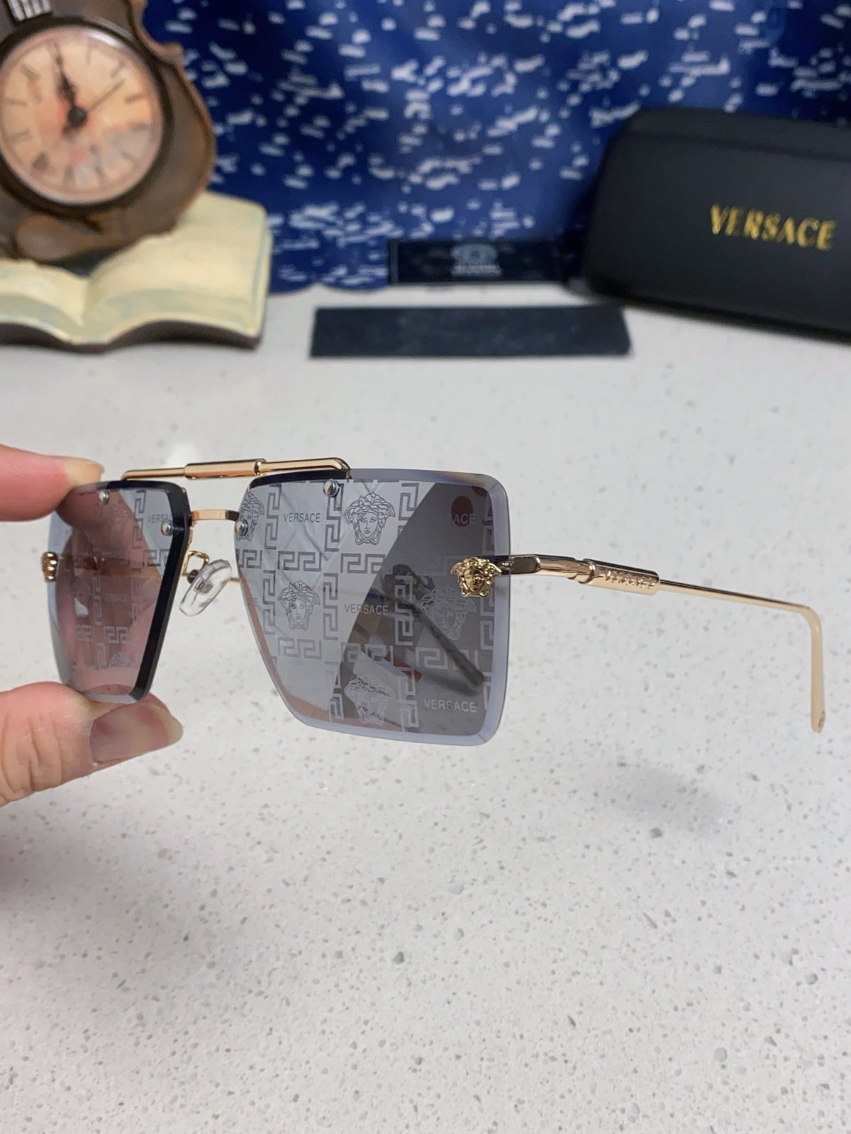 Versace Lightweight Rimless Silver Lens Sunglasses for Men & Women - 358808 - detail image 6