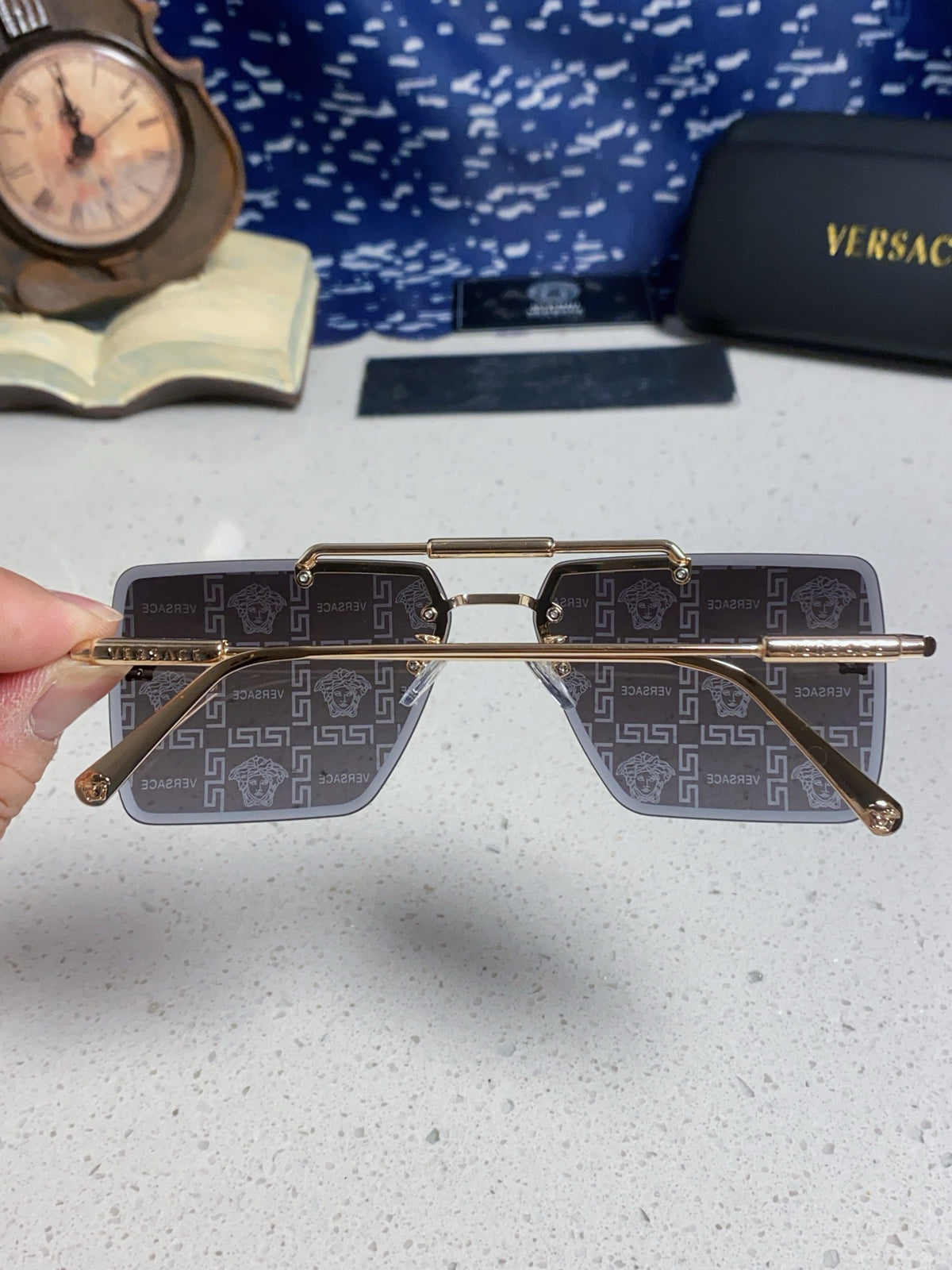 Versace Lightweight Rimless Silver Lens Sunglasses for Men & Women - 487879 - detail image 5