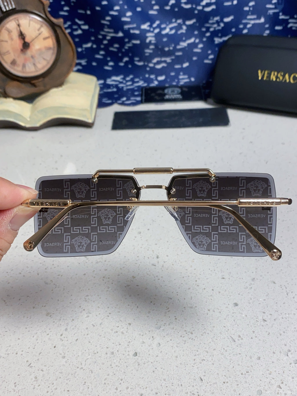 Versace Lightweight Rimless Silver Lens Sunglasses for Men & Women - 358808 - detail image 5