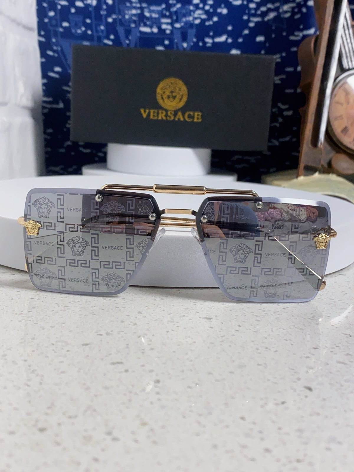 Versace Lightweight Rimless Silver Lens Sunglasses for Men & Women - 358808 - detail image 9