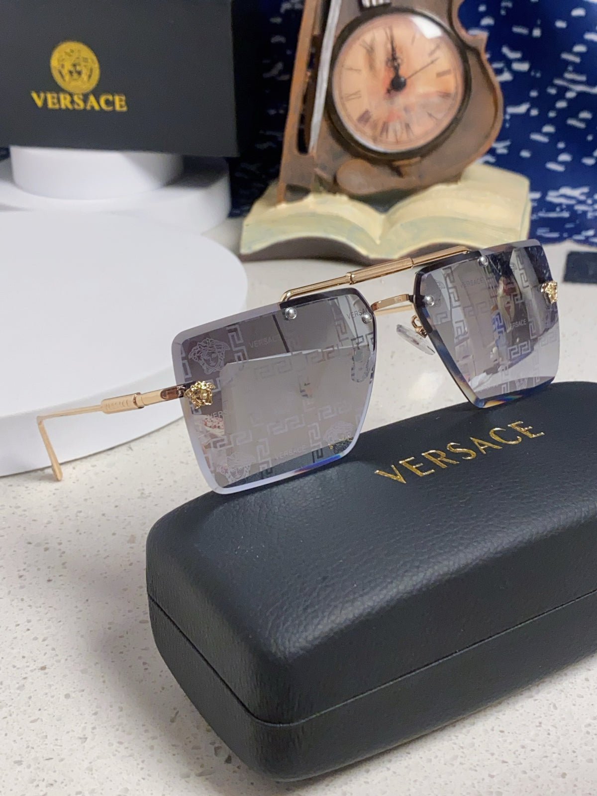 Versace Lightweight Rimless Silver Lens Sunglasses for Men & Women - 358808 - detail image 10