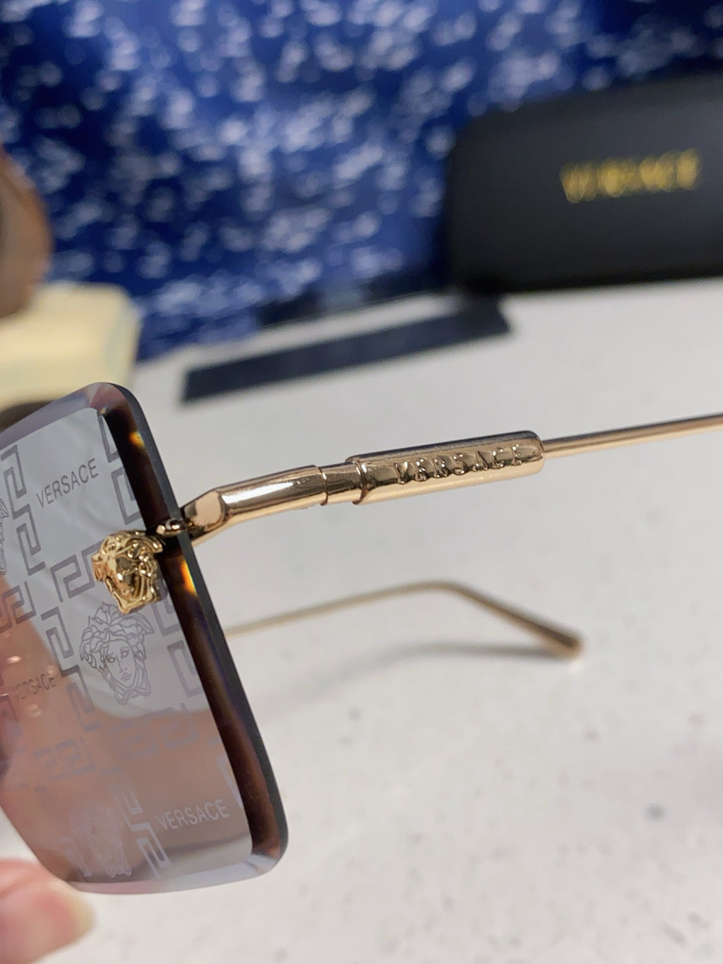 Versace Lightweight Rimless Silver Lens Sunglasses for Men & Women - 358808 - detail image 7