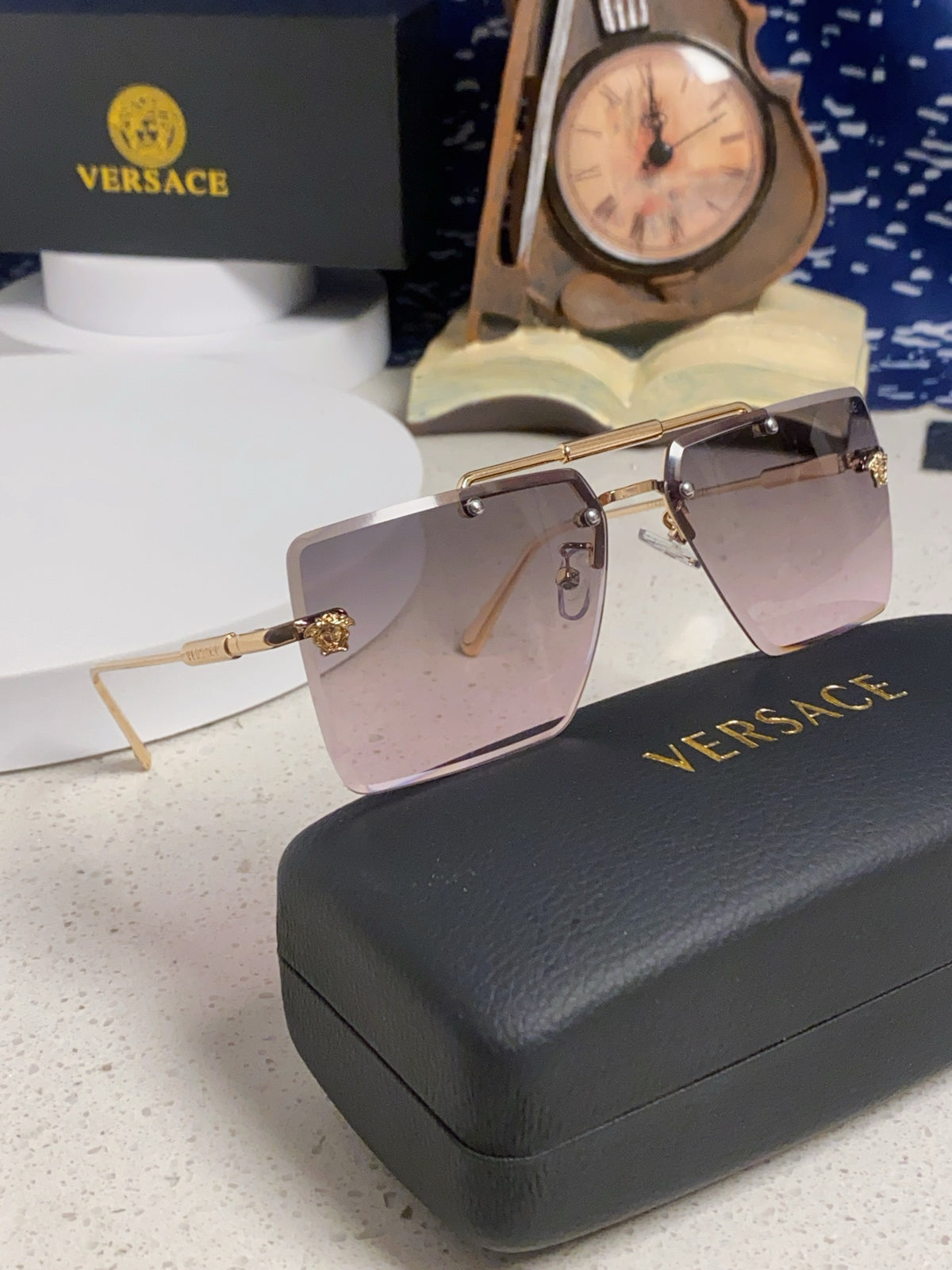 Versace Lightweight Rimless Silver Lens Sunglasses for Men & Women - 487880 - detail image 10