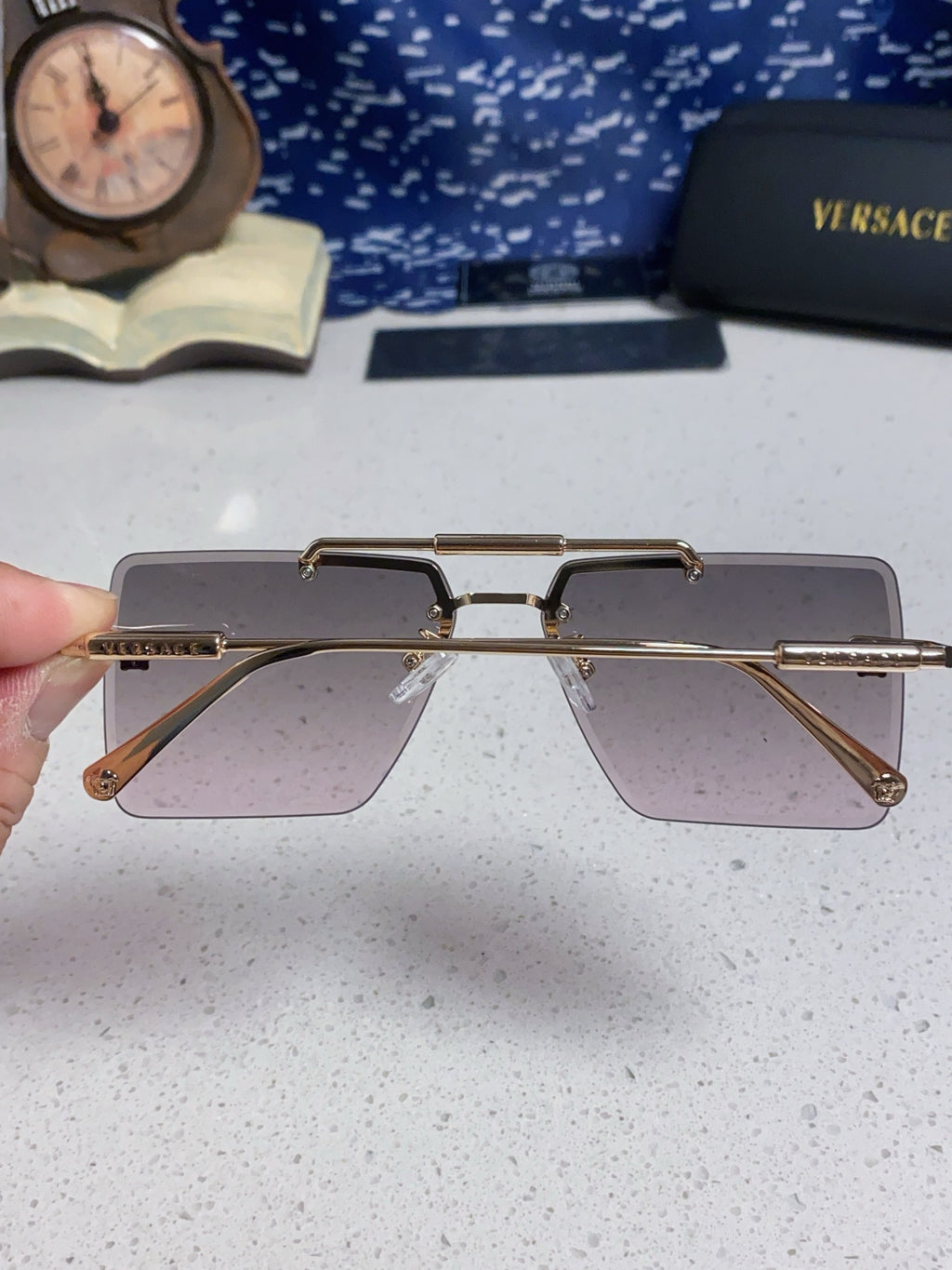Versace Lightweight Rimless Silver Lens Sunglasses for Men & Women - 358809 - detail image 5