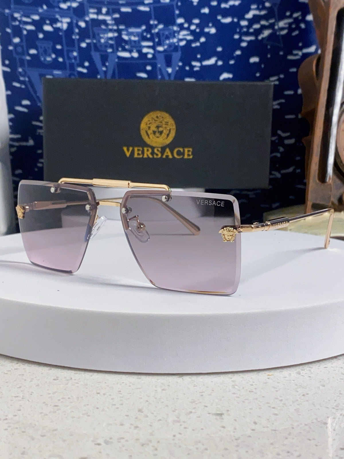 Versace Lightweight Rimless Silver Lens Sunglasses for Men & Women - 358809