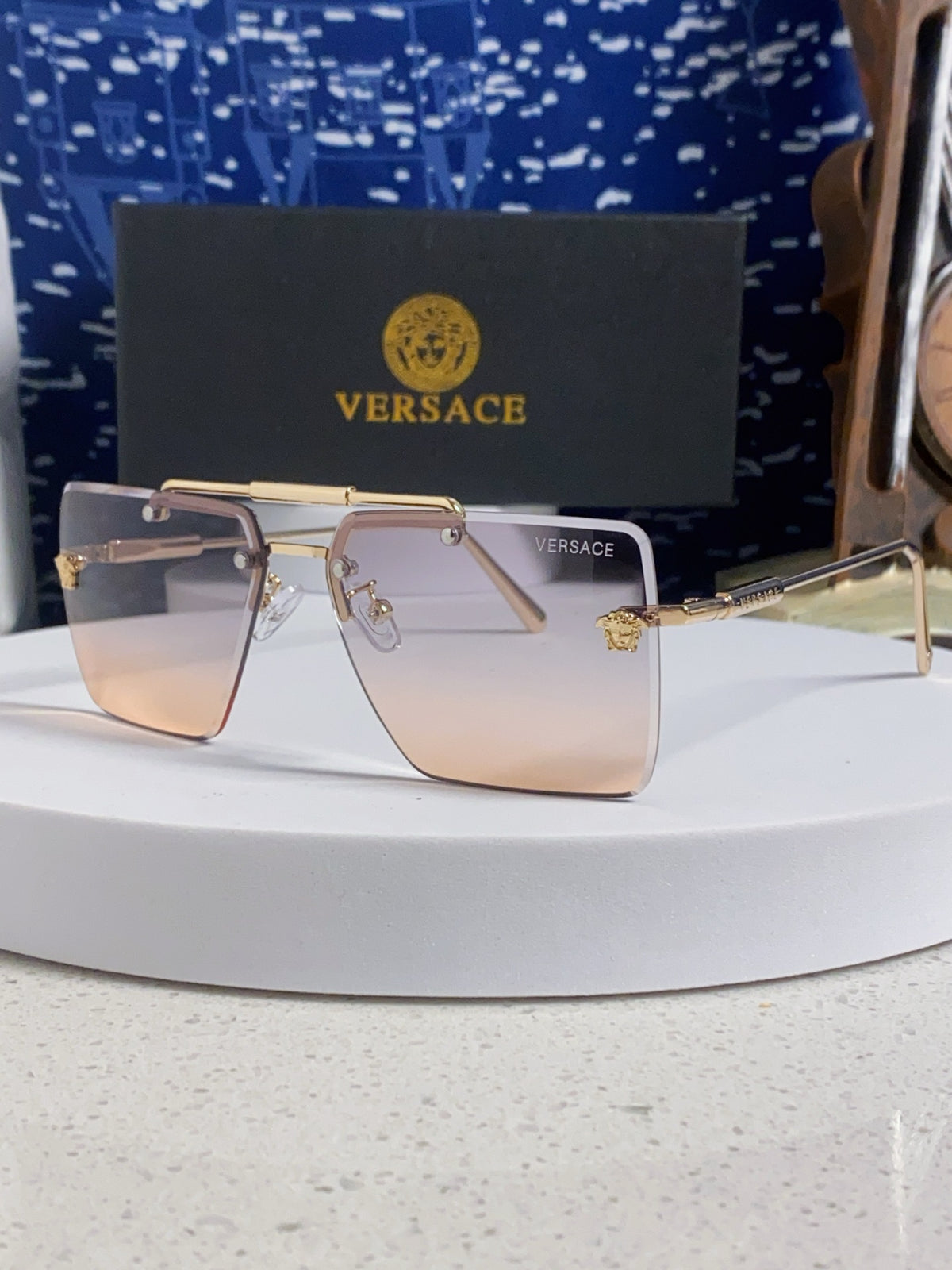 Versace Lightweight Rimless Silver Lens Sunglasses for Men & Women - 487881