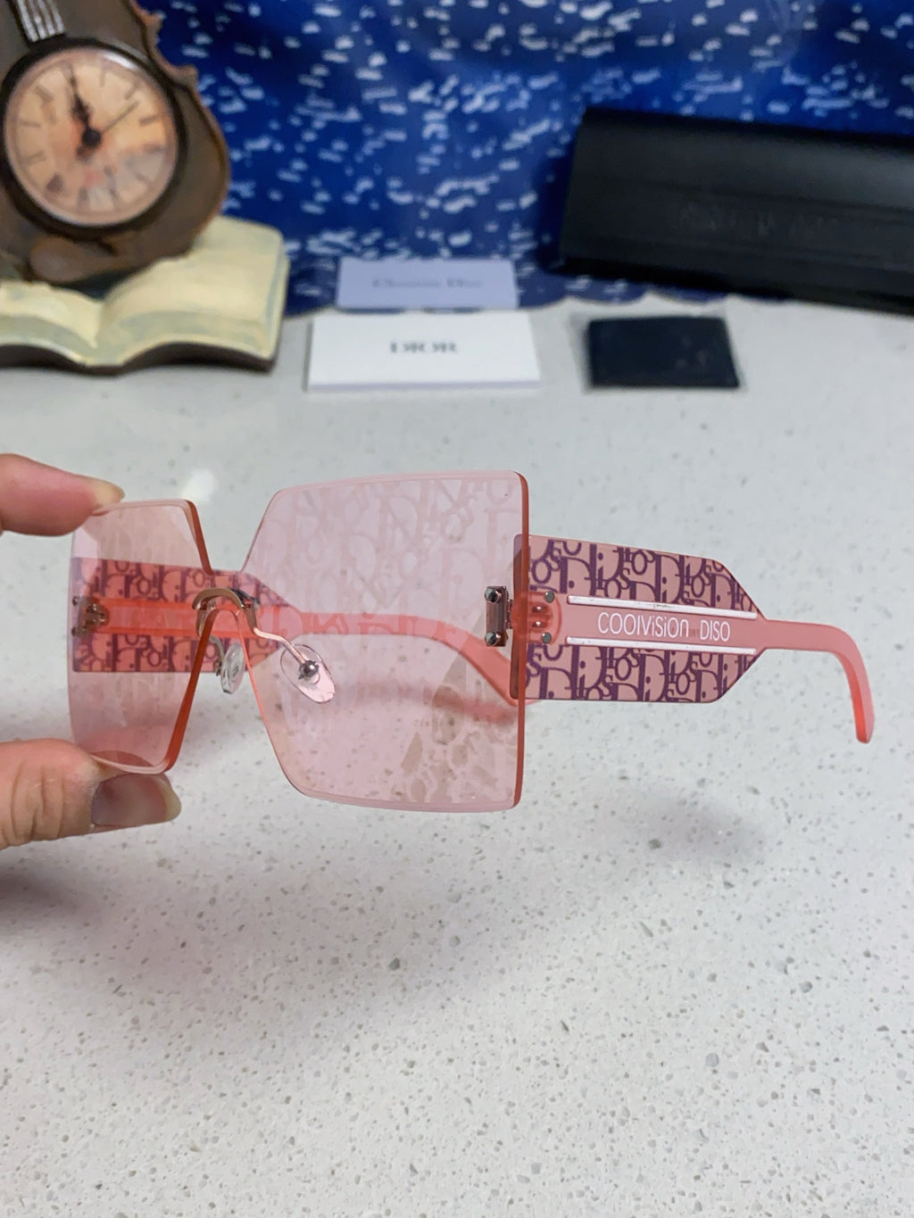 Dior Lightweight Rimless Red Lens Sunglasses for Men - detail image 6