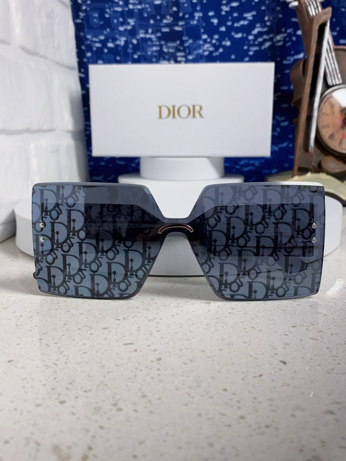 Dior Lightweight Rimless Blue Lens Sunglasses for Men - 358160 - detail image 7