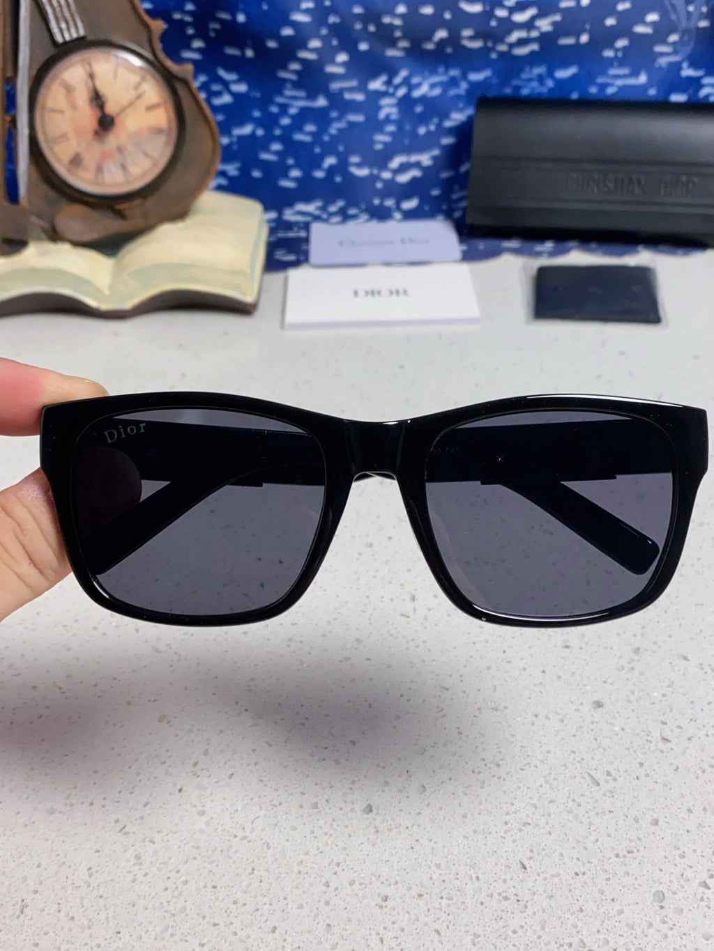 Dior Acetate Square Black Lens Sunglasses for Men & Women - detail image 4