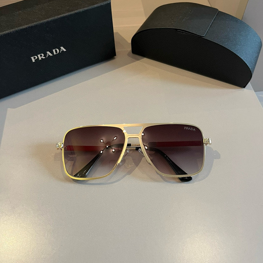 Prada Polarized Fashion Gold Lens Sunglasses for Men - 382584 - detail image 2