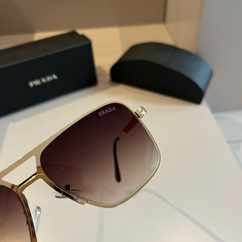 Prada Polarized Fashion Gold Lens Sunglasses for Men - 382584 - detail image 5