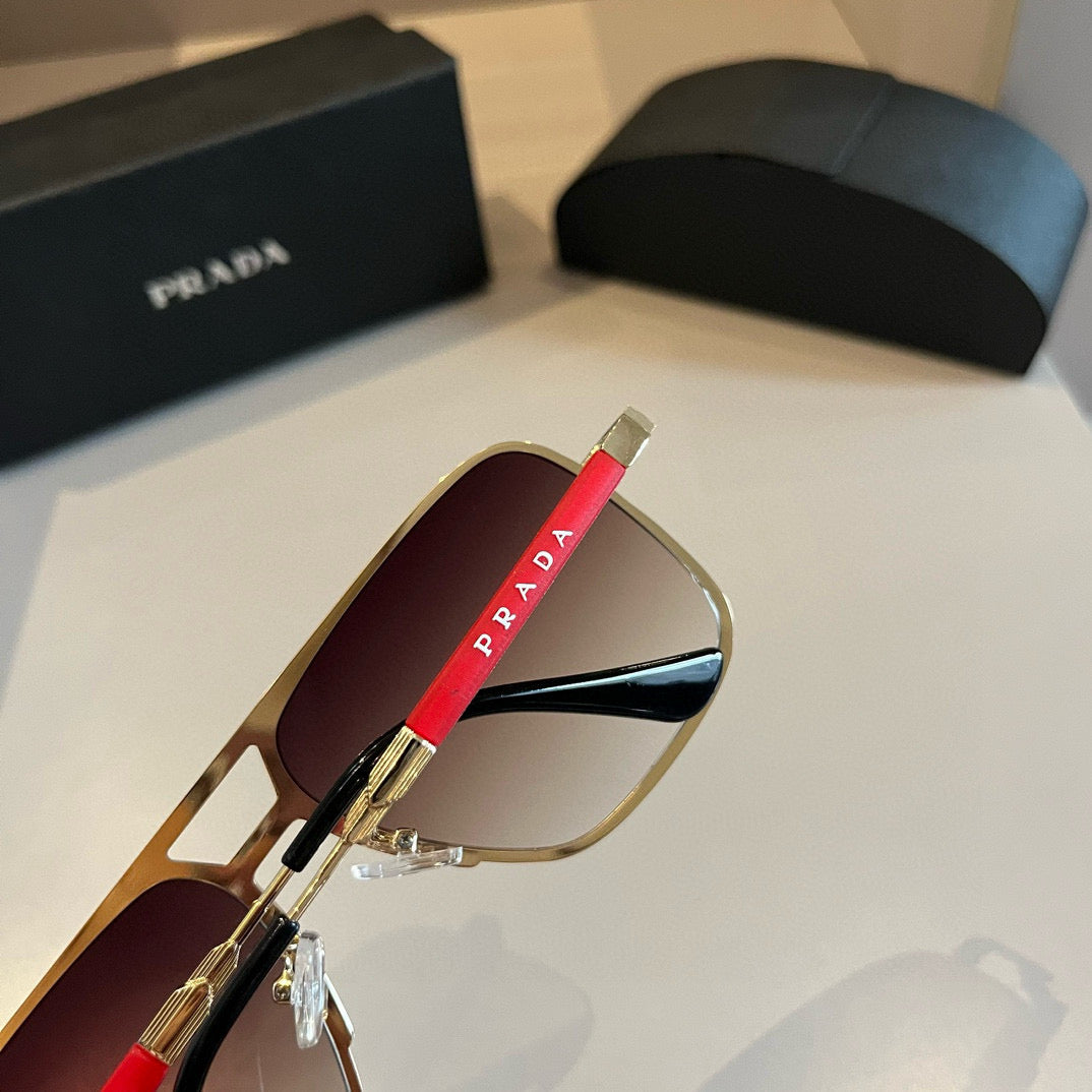 Prada Polarized Fashion Gold Lens Sunglasses for Men - 382584 - detail image 6
