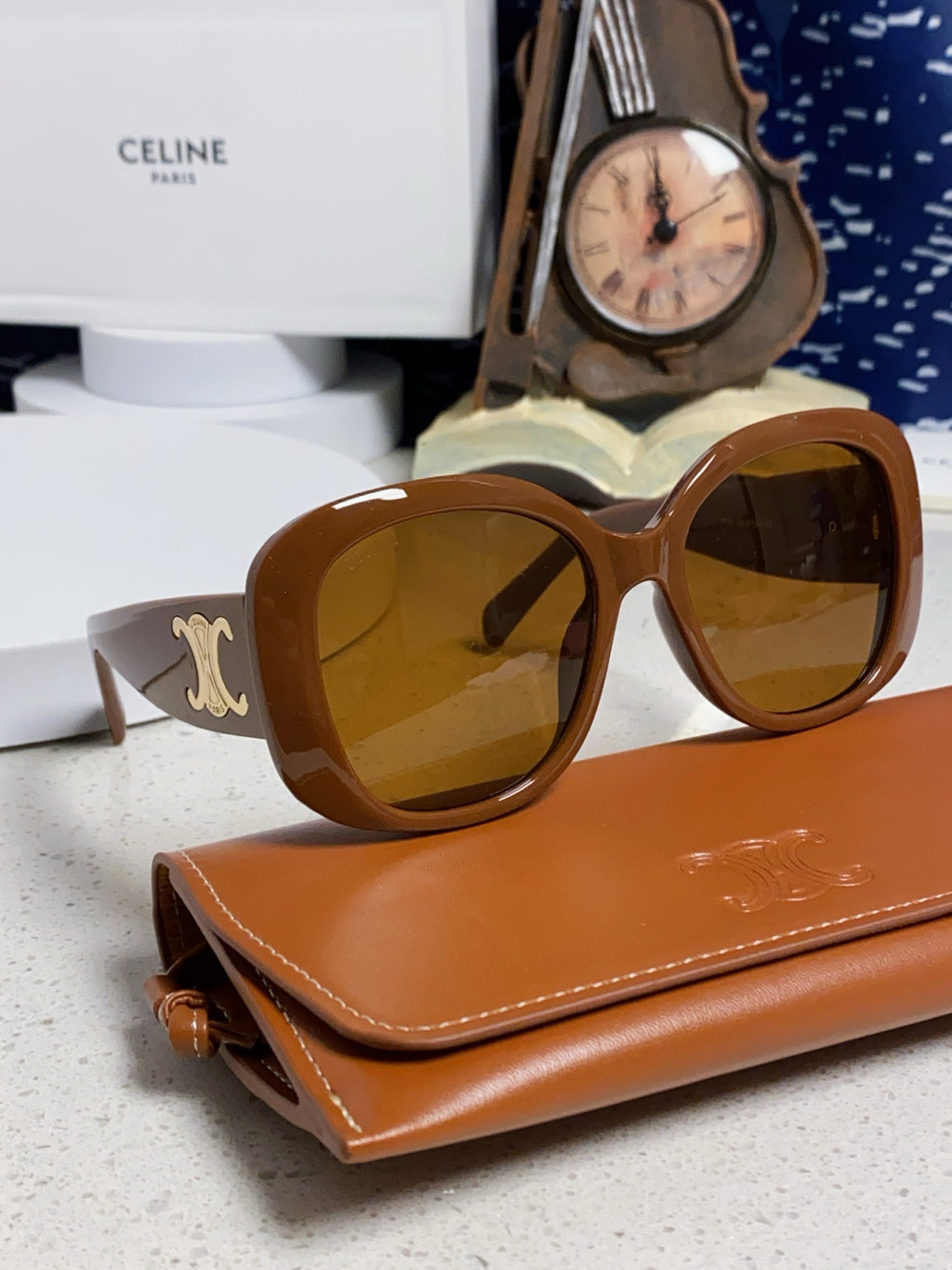 Celine Oversized Brown Lens Sunglasses for Men & Women - 934649 - detail image 9