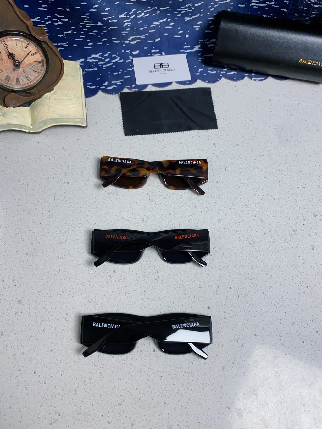 Balenciaga Square Blue Lens Sunglasses for Men & Women - 935205 - detail image 11