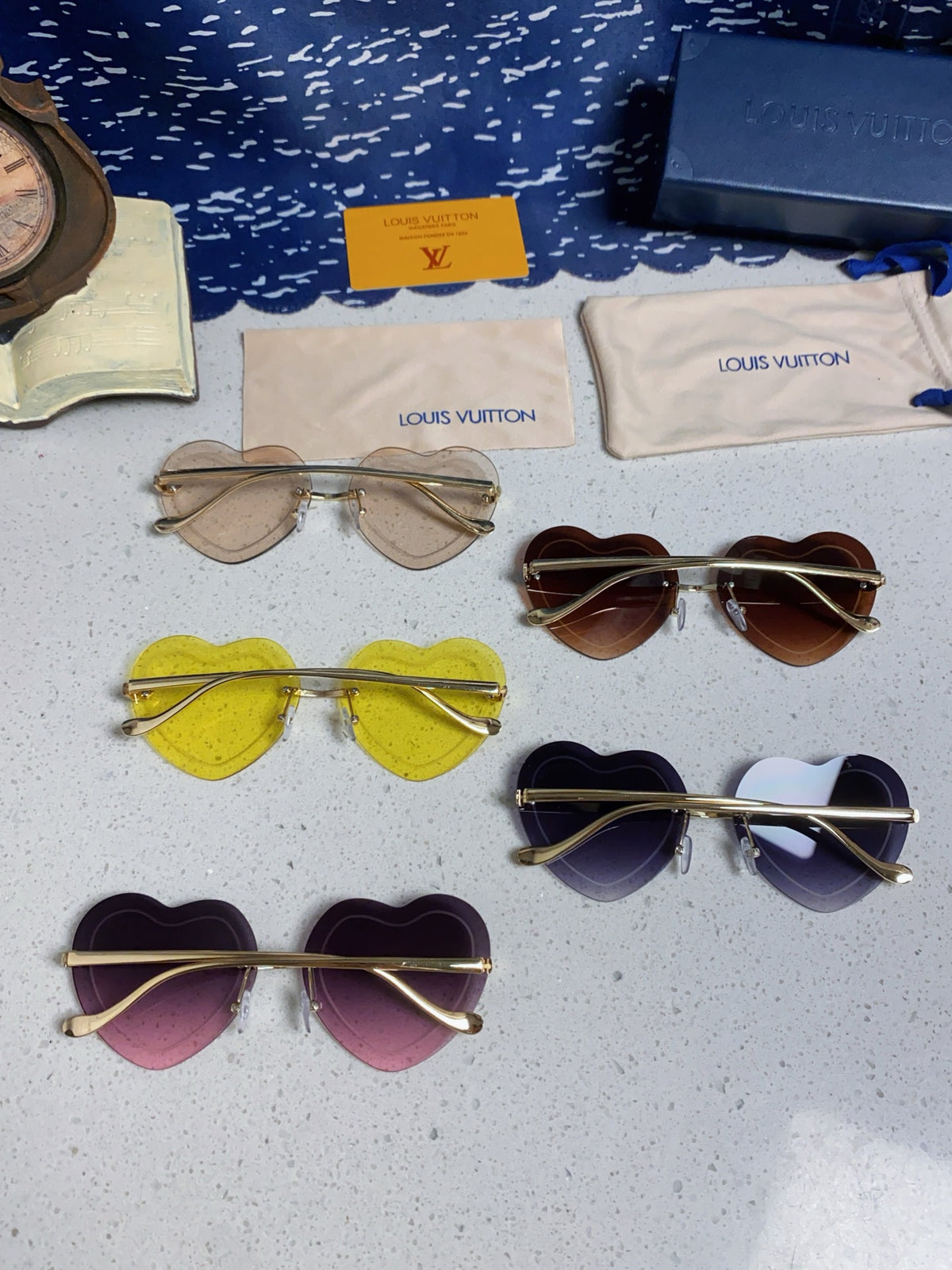 Louis Vuitton Lightweight Rimless Brown Lens Sunglasses for Women - detail image 10