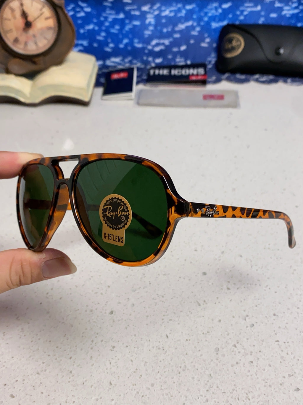 Ray-Ban RB4125 Acetate Aviator Black Lens Sunglasses for Men - 372713 - detail image 5