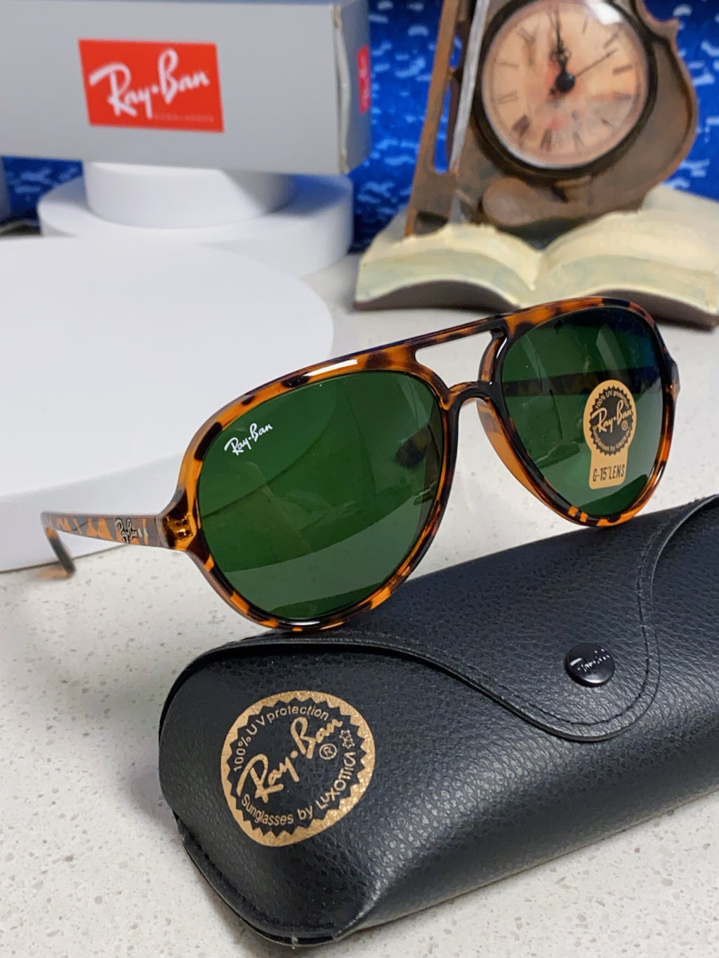 Ray-Ban RB4125 Acetate Aviator Black Lens Sunglasses for Men - 372713 - detail image 9