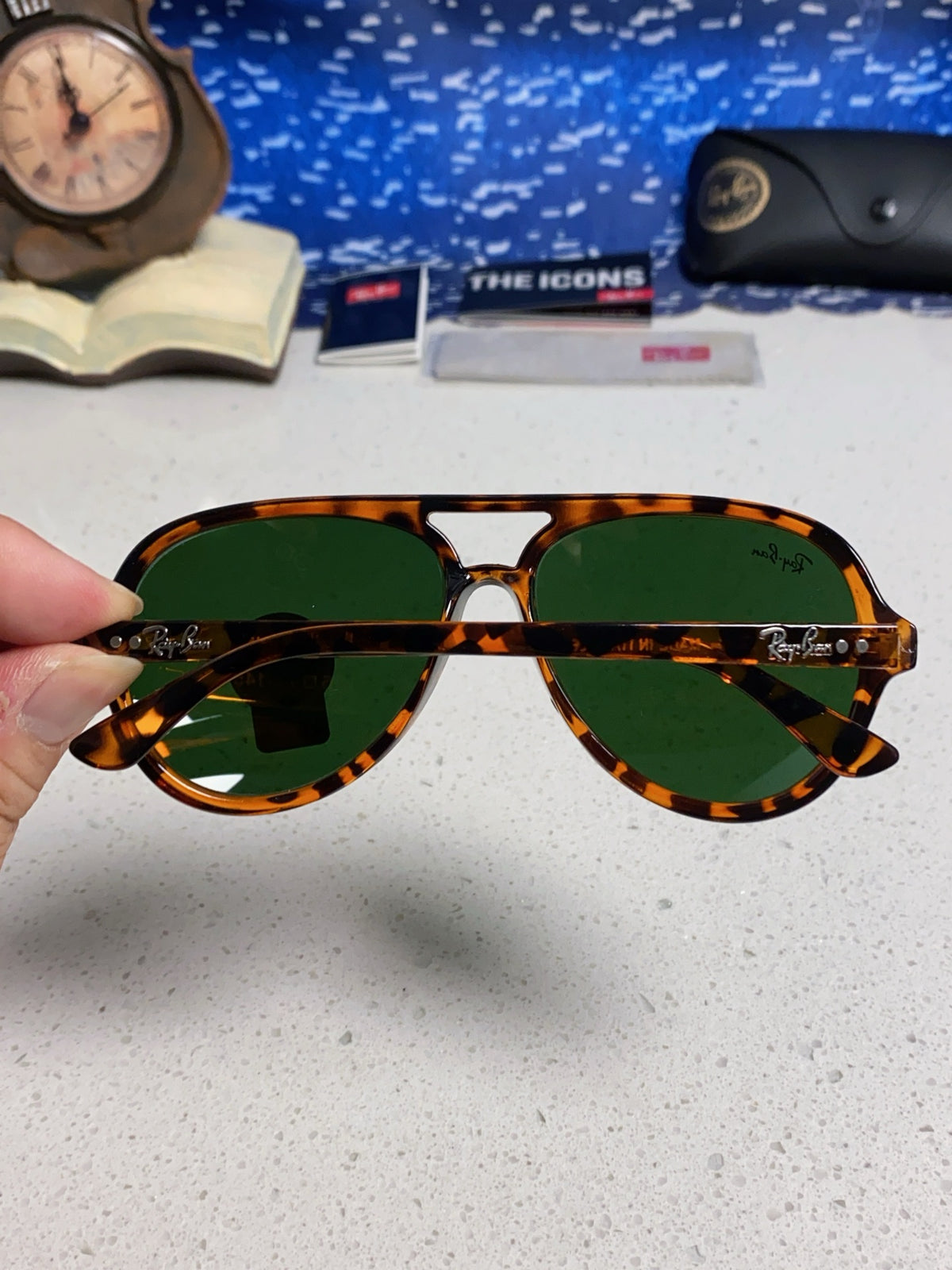 Ray-Ban RB4125 Acetate Aviator Black Lens Sunglasses for Men - 372713 - detail image 4