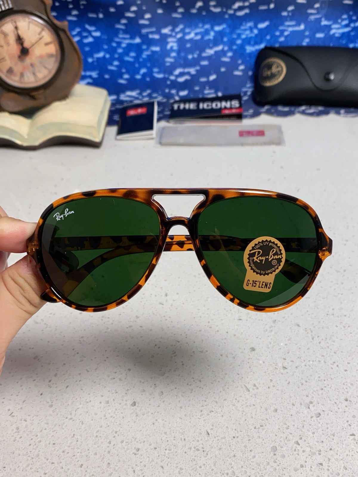 Ray-Ban RB4125 Acetate Aviator Black Lens Sunglasses for Men - 372713 - detail image 3