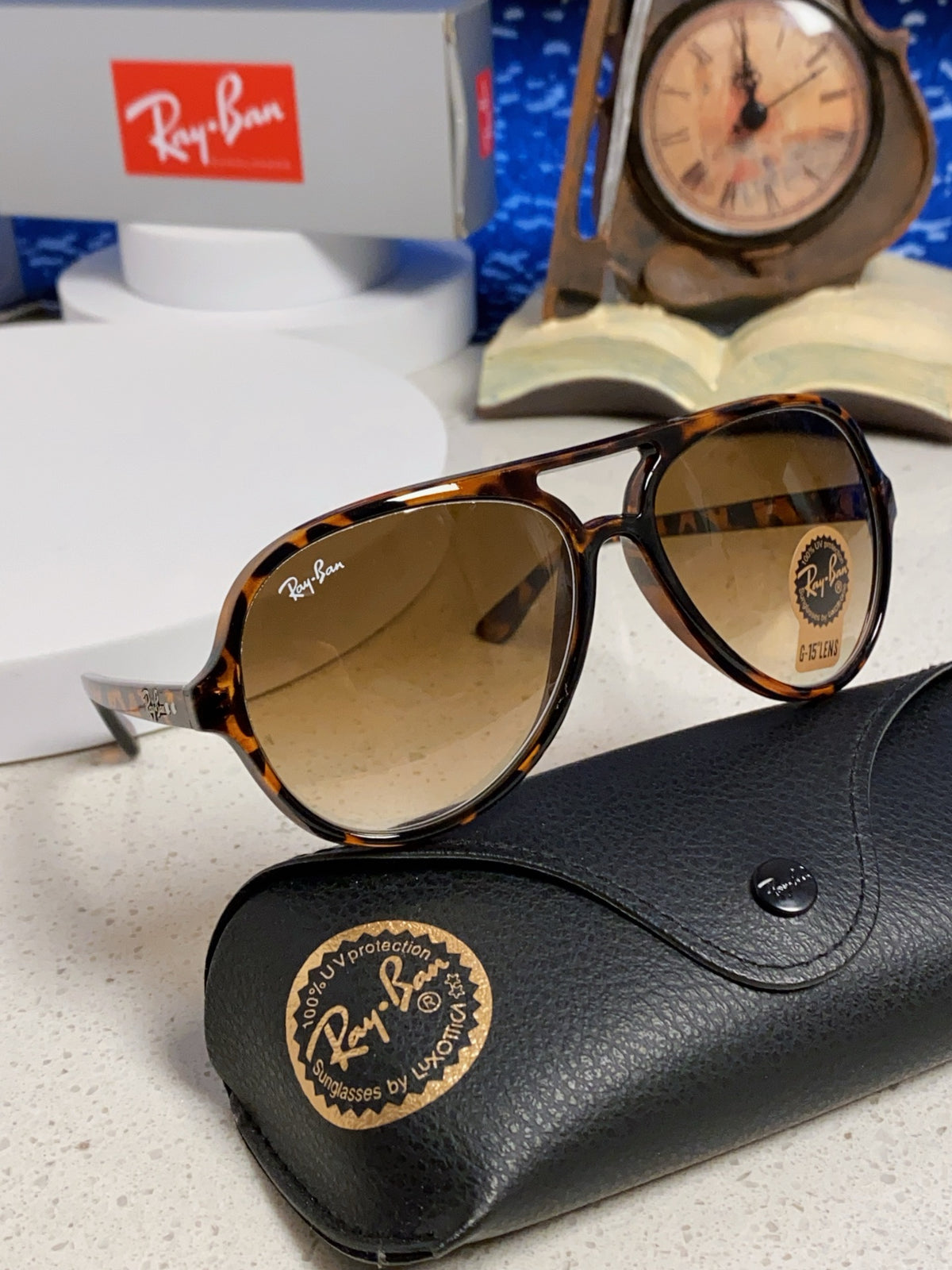 Ray-Ban RB4125 Acetate Aviator Brown Lens Sunglasses for Men - detail image 10