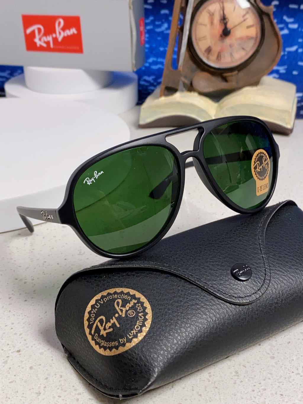 Ray-Ban RB4125 Acetate Aviator Black Lens Sunglasses for Men - 372715 - detail image 10