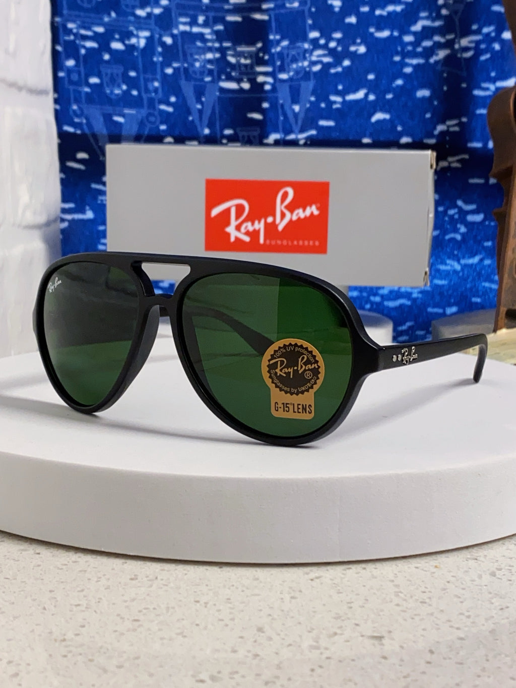 Ray-Ban RB4125 Acetate Aviator Black Lens Sunglasses for Men - 372715