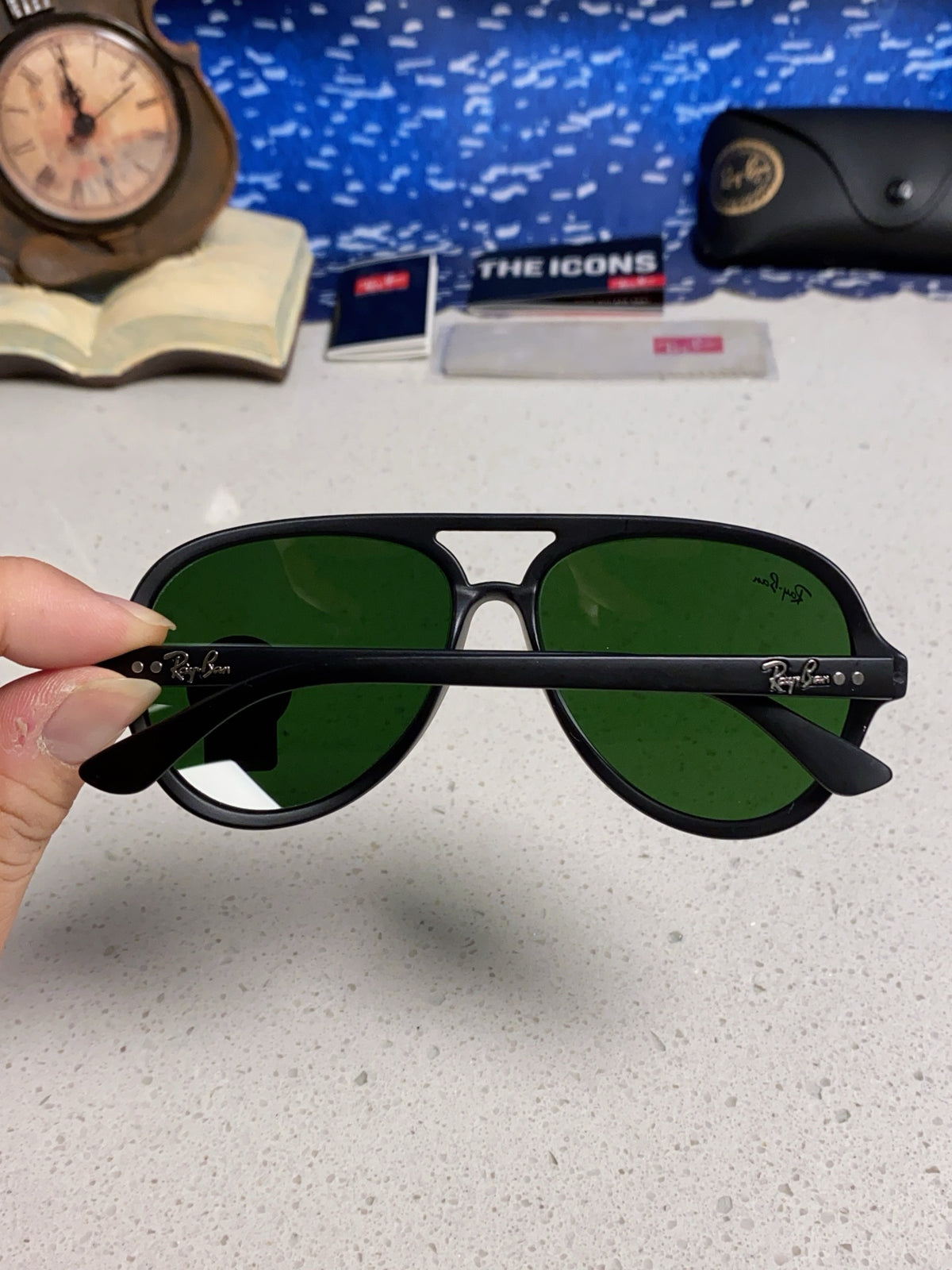 Ray-Ban RB4125 Acetate Aviator Black Lens Sunglasses for Men - 372715 - detail image 5