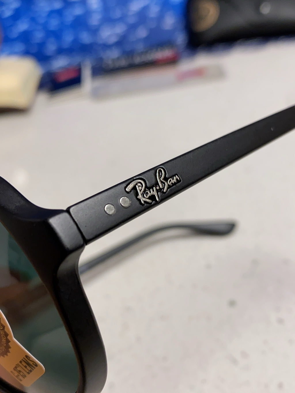Ray-Ban RB4125 Acetate Aviator Black Lens Sunglasses for Men - detail image 7