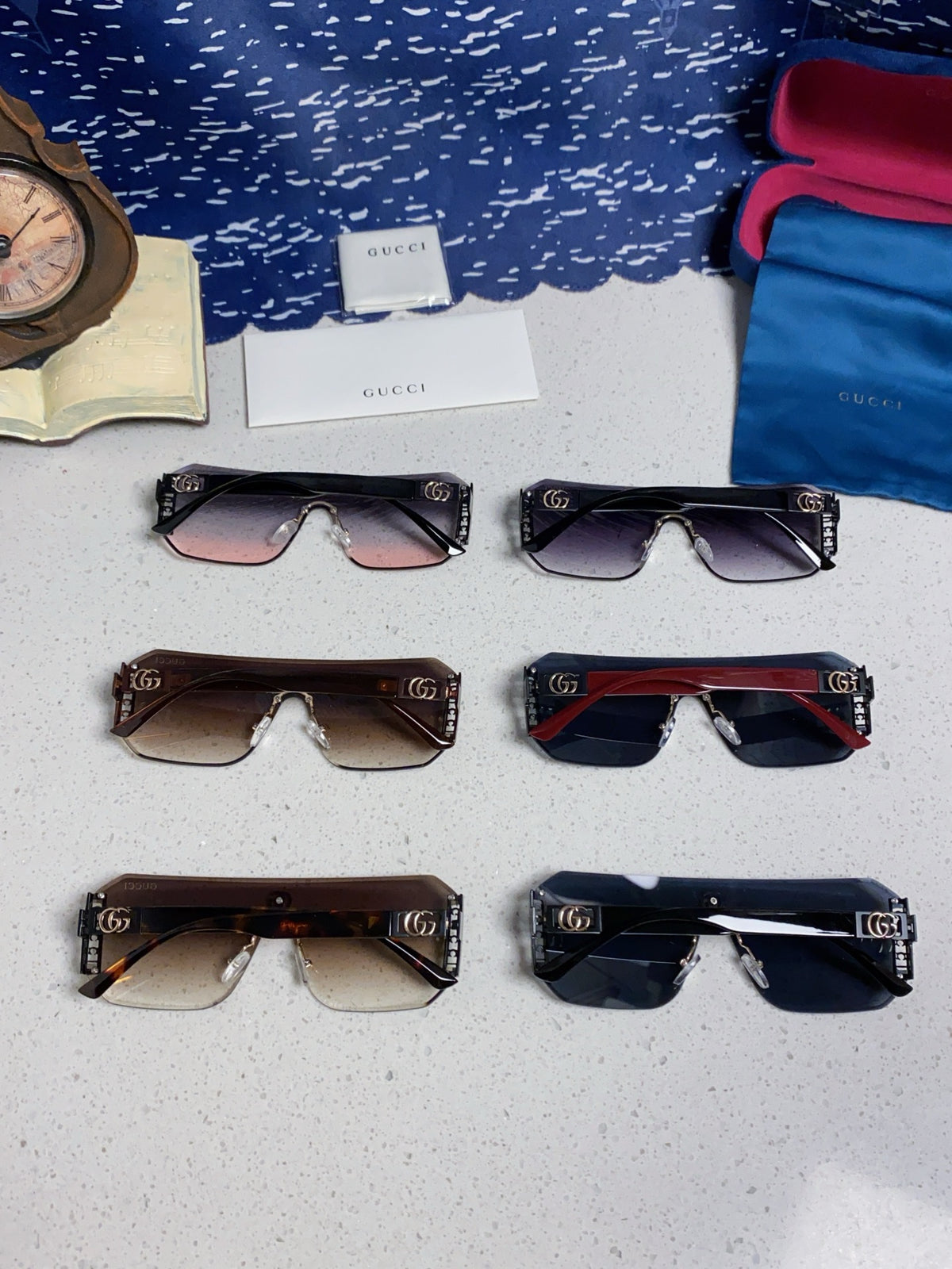 Gucci Polarized Rimless Blue Lens Sunglasses for Men & Women - 382056 - detail image 11