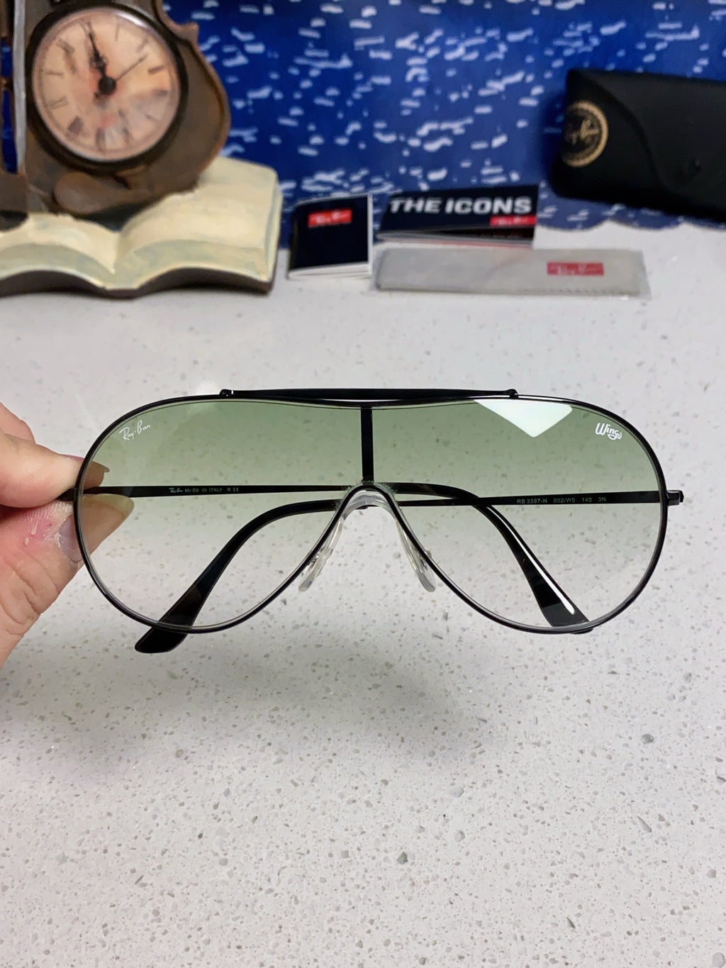 Ray-Ban RB3597 Metal Aviator Silver Lens Sunglasses for Men & Women - detail image 3