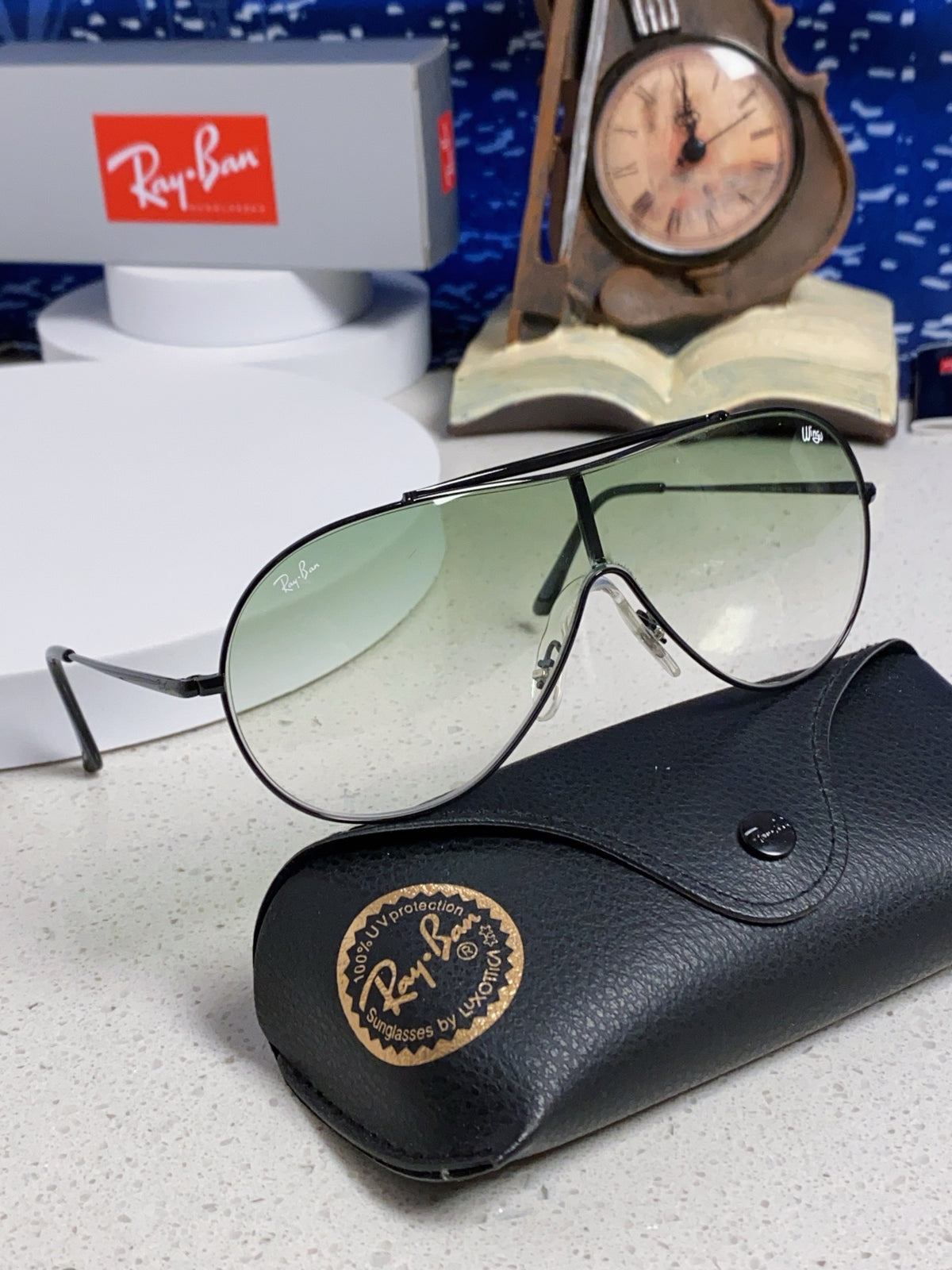 Ray-Ban RB3597 Metal Aviator Silver Lens Sunglasses for Men & Women - detail image 9