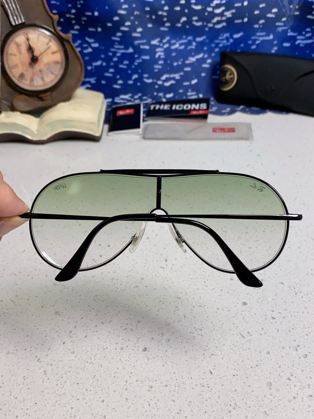 Ray-Ban RB3597 Metal Aviator Silver Lens Sunglasses for Men & Women - detail image 4