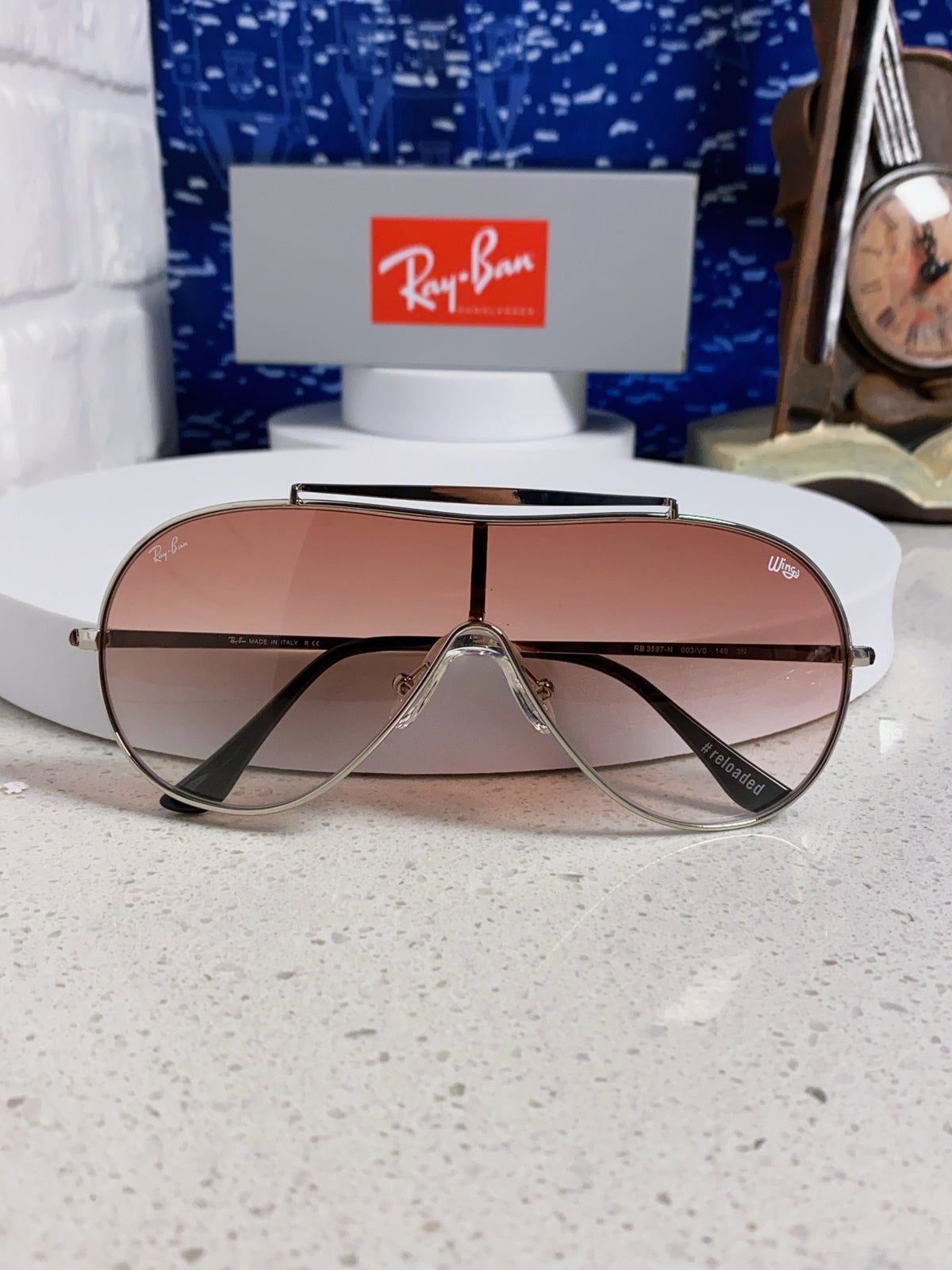 Ray-Ban RB3597 Metal Aviator Red Lens Sunglasses for Men & Women - detail image 9