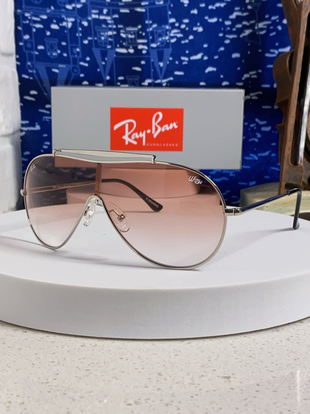 Ray-Ban RB3597 Metal Aviator Red Lens Sunglasses for Men & Women