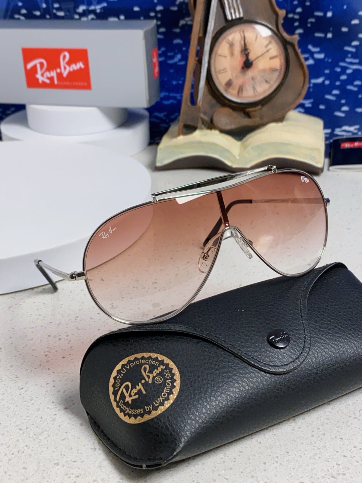 Ray-Ban RB3597 Metal Aviator Red Lens Sunglasses for Men & Women - detail image 10