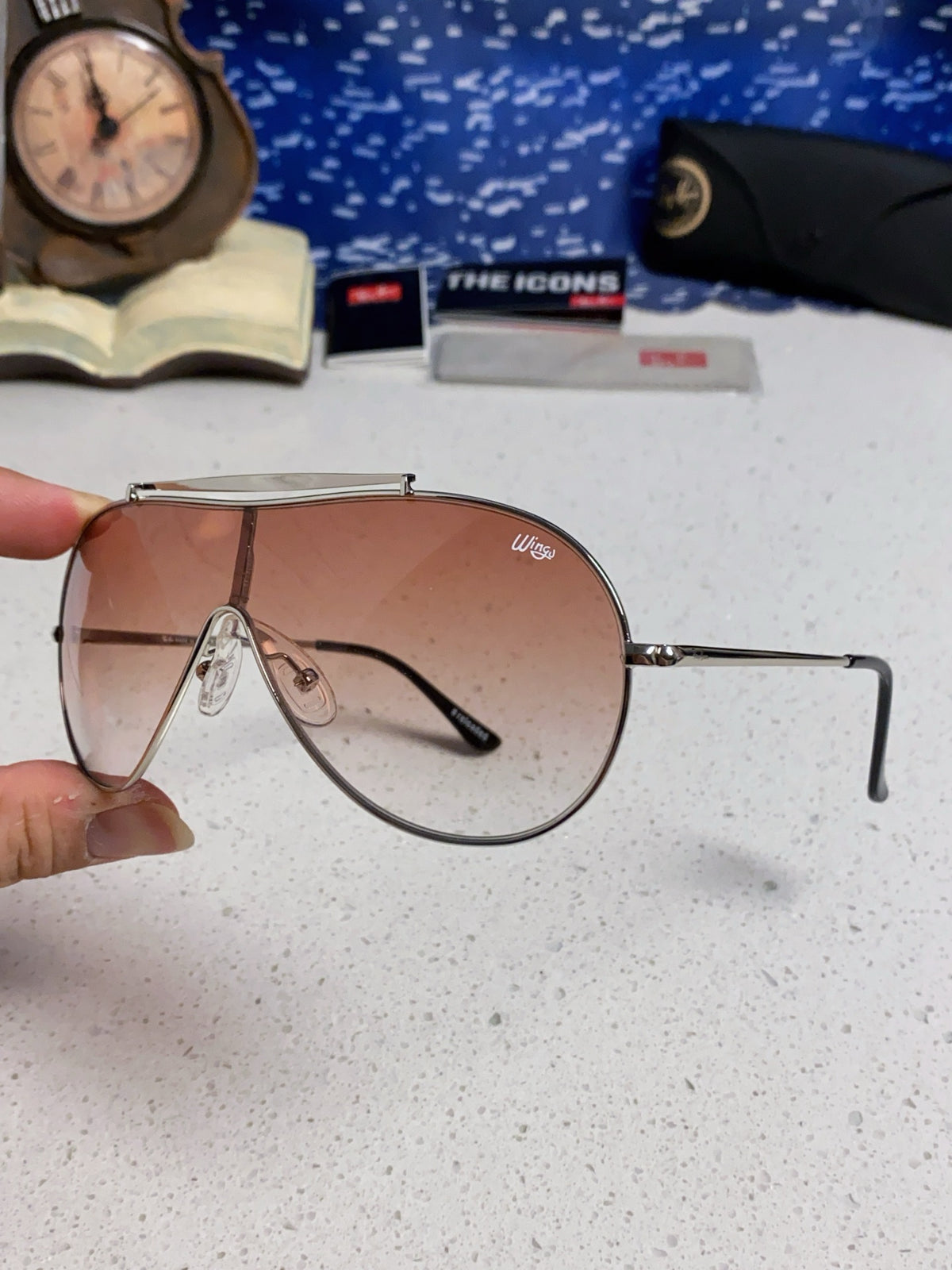 Ray-Ban RB3597 Metal Aviator Red Lens Sunglasses for Men & Women - detail image 6